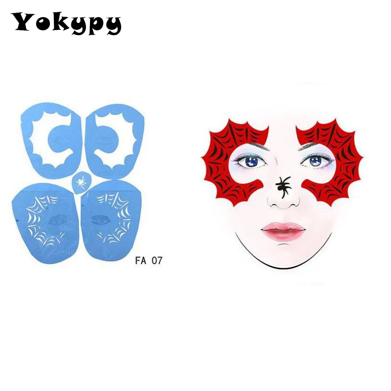 

1PC Soft Face Paint Stencil Reusable Template Tattoo Painting Drawing Mold Makeup Tool DIY Design For Halloween Christmas Party