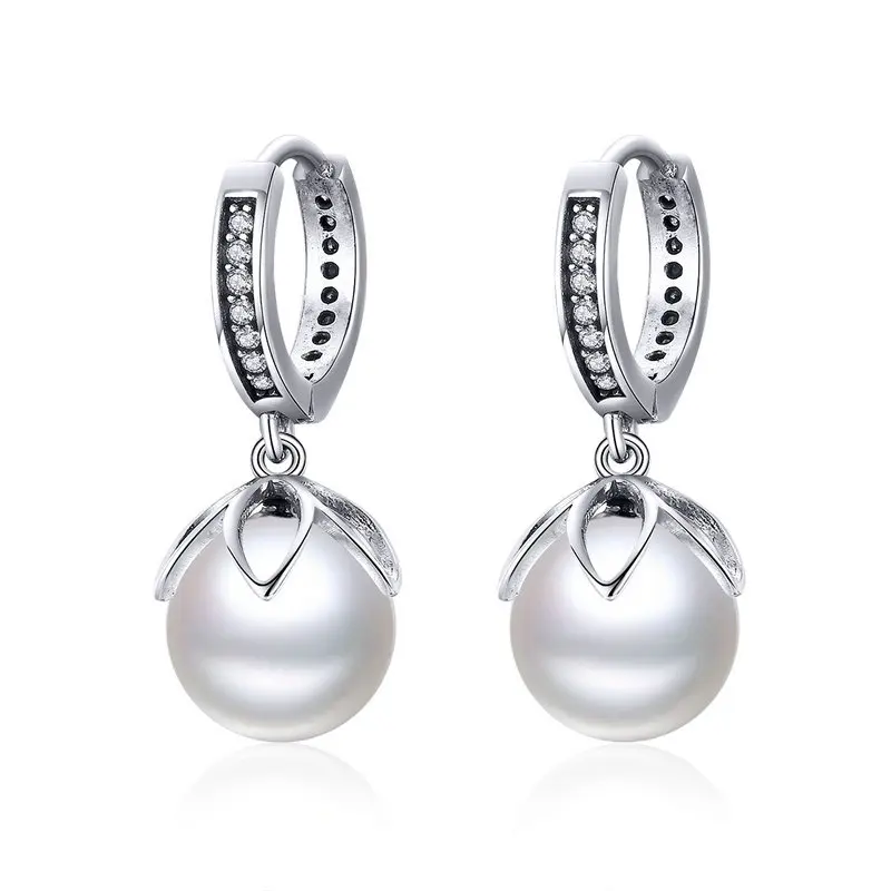 

MYBEBOA Authentic 925 sterling Silver earring Freshwater Pearls Earrings for Women Sterling Silver Jewelry Brincos