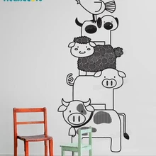 Дизайн детские наклейки на стену сложенные фермы наклейки с животными для детской комнаты 3d самоклеющиеся виниловые стикер на стену уникальный подарок YY859