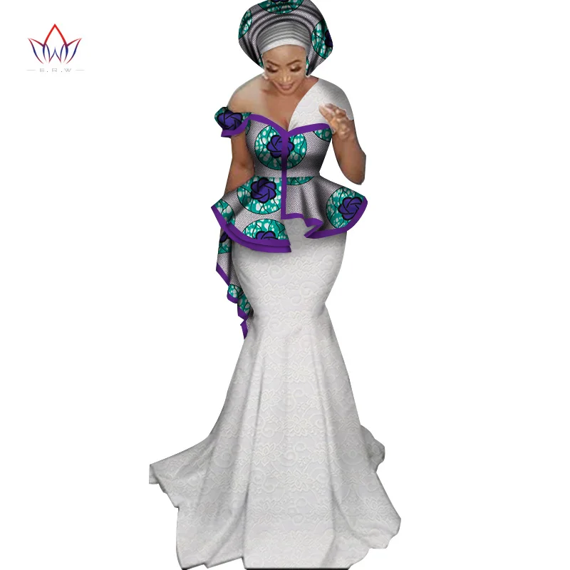 Модный комплект с кружевной юбкой для Женщин Дашики элегантная африканская одежда аппликация размера плюс традиционная африканская одежда WY3244 - Цвет: 19