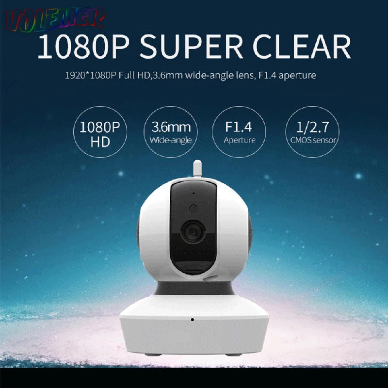 

100%Original Volemer Ip Camera Wireless Wi-Fi Home Security Mini Network Cam 1080P Night Vision Mobile Monitoring Baby Monitor