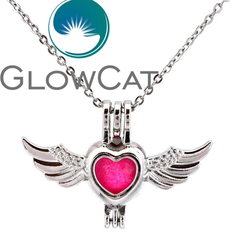 GLOWCAT KK650 серебряные крылья орла сердце бусины клетка эфирное масло диффузор