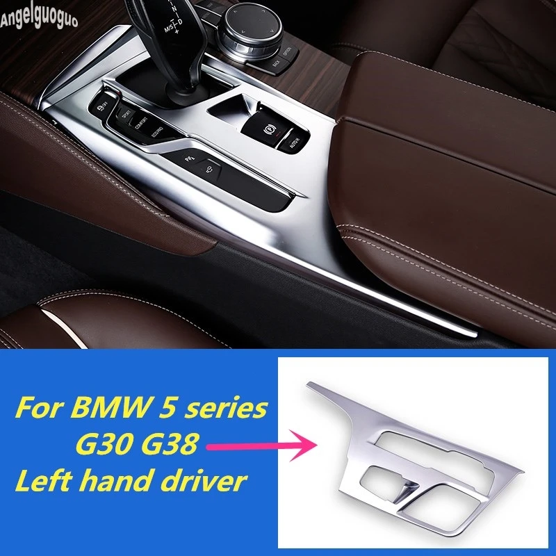 angelguoguo For BMW 5 Series G30 528/530/540Li 2017 2018 ABS chrome Car Gear Panel Park Button Cover Sticker Idriver car-styling