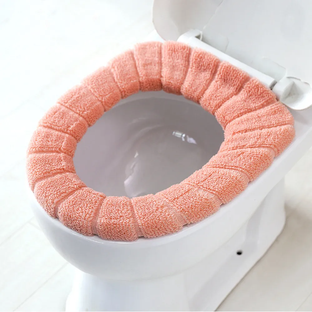 Winter Comfortable Velvet Coral Toilet Seat Cover Standard Pumpkin