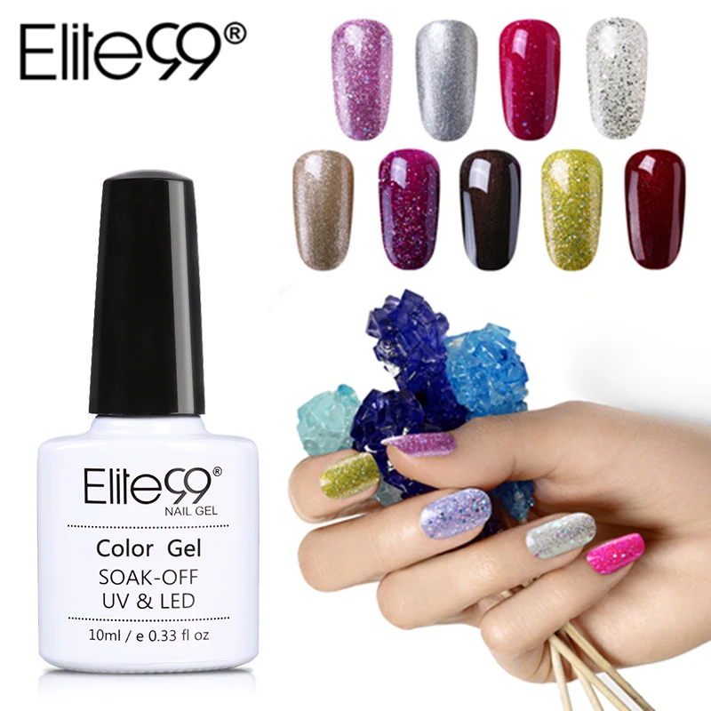 

Elite99 10ml Soak Off Nail Gel Polish Long Lasting Glitter Pearl Color Gel Polish Semi Permanent Nail Art Gel Varnish Manicure
