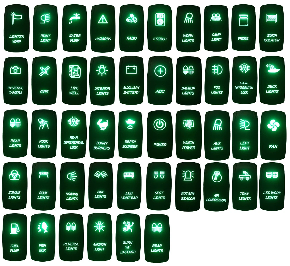 12v 24v Waterproof Ip66 Led Light Bar 5 Pin On Off Green Led Rocker Switch For Arb Carling Narva 4x4 Style Switch 5 Pin Led Light Bar Switchlight Bar Switch Aliexpress