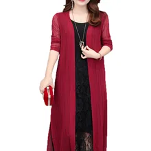 Женская тонкая Длинная летняя куртка с длинным рукавом Повседневный Кардиган нового размера плюс Марлевое кружевное пальто Верхняя одежда женские куртки Casacos