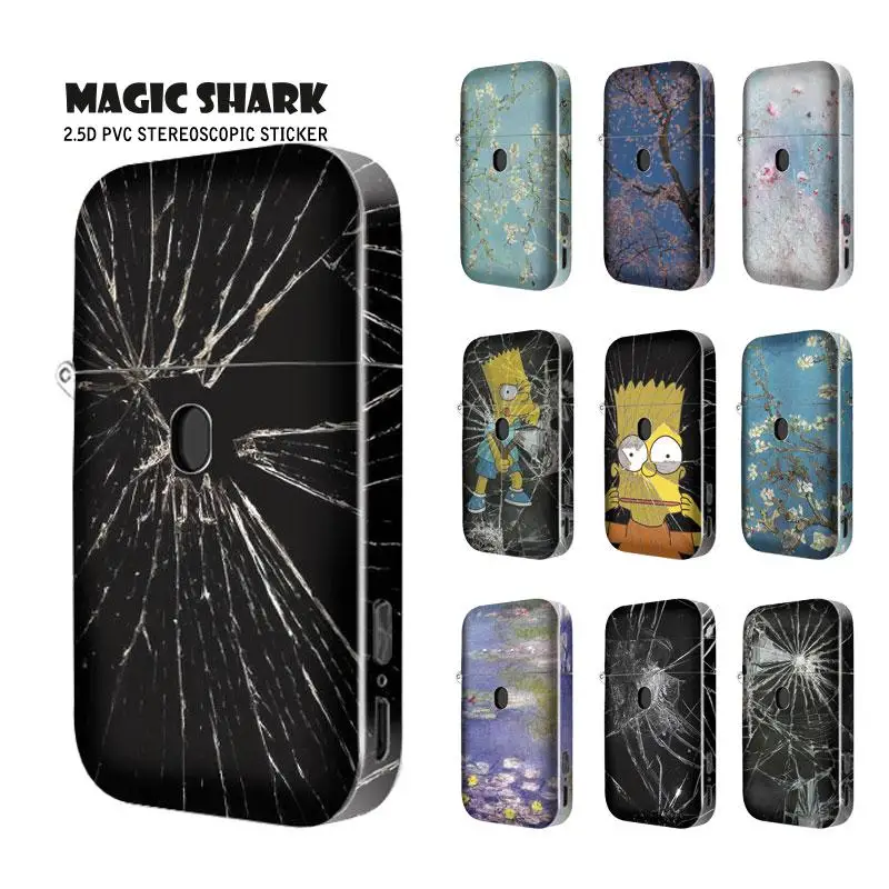 

Magic Shark Flower Plum Blossom Shattered Glass Simpson Stereo 2.5D Wrap Film Skin Case Sticker for AURORA PLAY 191-200