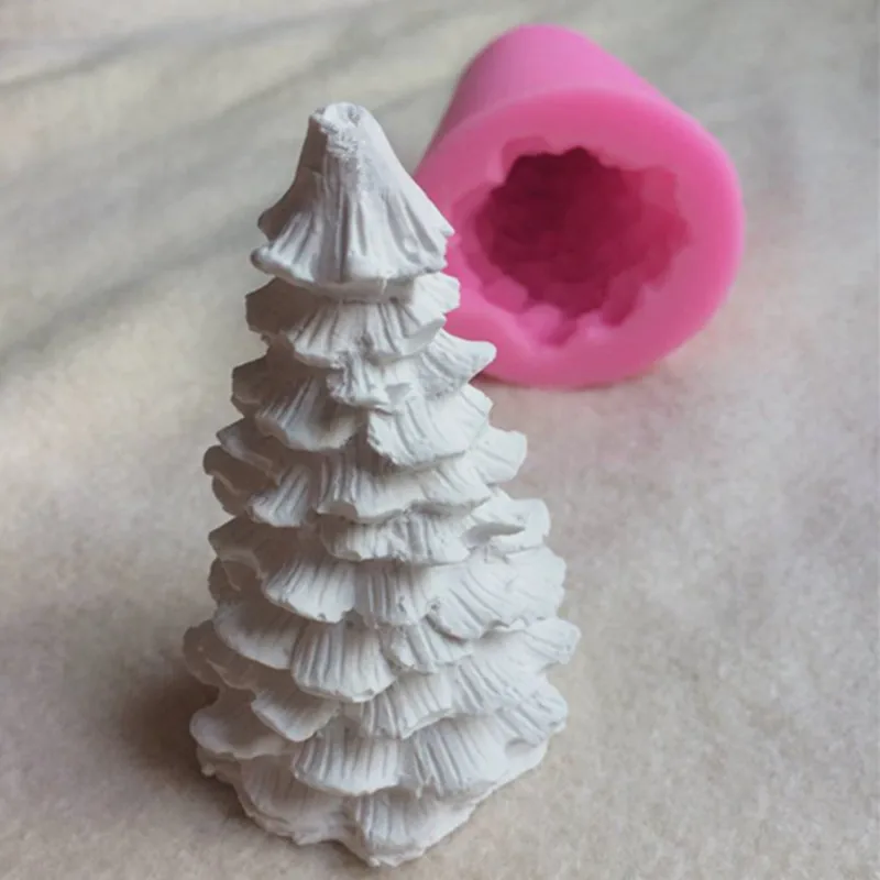 C790 Three dimensional Christmas tree candle silicone mold Aromatherapy