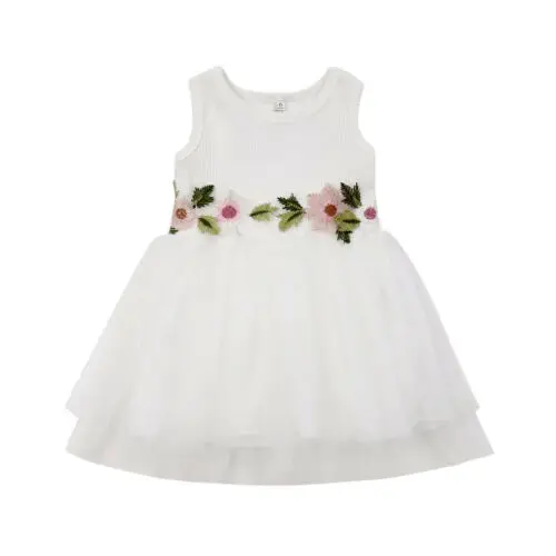 

Emmababy Kid Baby Girl Dress Sleeveless Floral Dress Princess Pageant Lace Tutu Dresses
