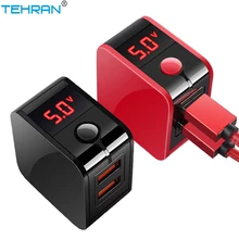 Тегеран 5 в 2.4A светодиодный дисплей двойной USB зарядное устройство для быстрой зарядки зарядное устройство с 3 портами для samsung iPhone huawei XiaoMi