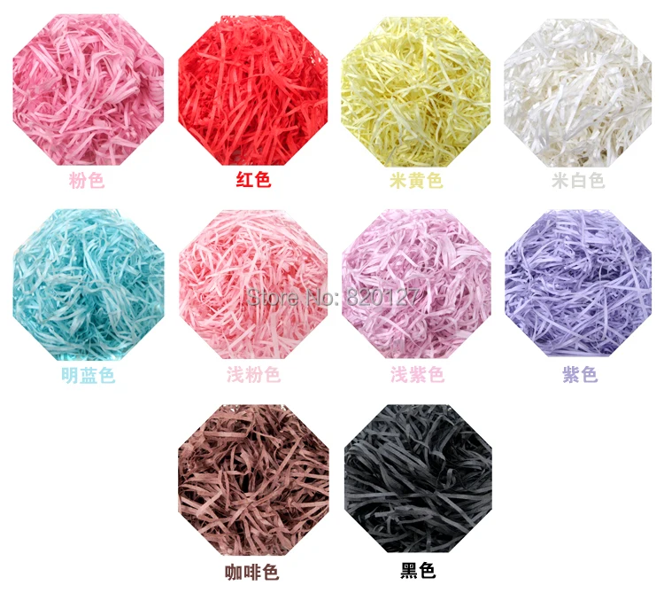 500g shredded crinkle cut paper Hamper Candy Cases Vase Soap Gift Box Filler Raffia Ribbon Shred Paper Crinkle Cut