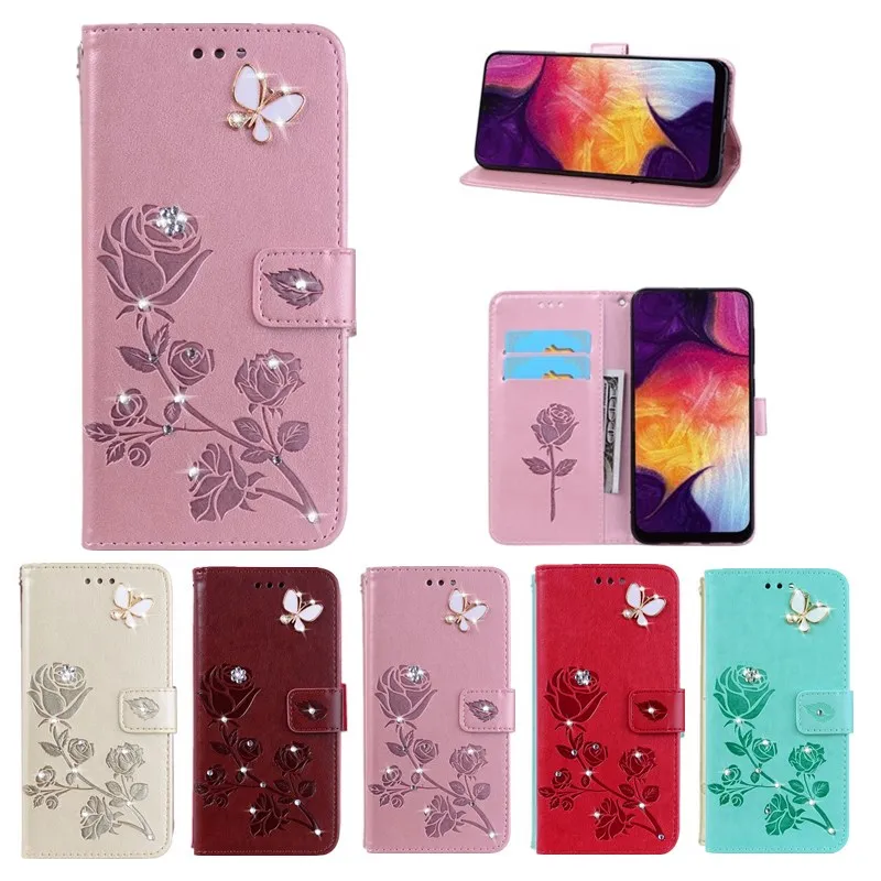 3D Bling кожаный чехол для samsung Galaxy A50 A2 Core A10S A20S A30 A20E A70 A40 A60 A8 A6 S8 S9 S10 плюс A7 A9 2018 с