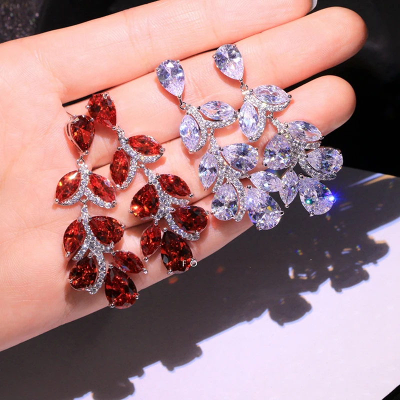 Женские серьги гвоздики с листьями Bijoux свадебные аксессуары для волос тиара