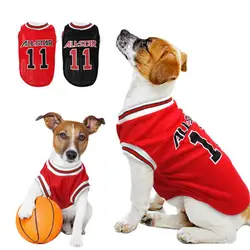 Летняя одежда для домашних животных хлопковая толстовка номер 11 Футбольная Одежда для собак для маленьких средних и больших собак