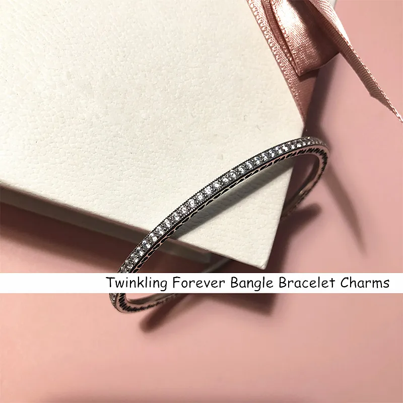 

NEW Perfect Charm logo Engraved Twinkling Forever Lavender Enamel Pulseras S925 Silver charm Bracelet for women jewelry making
