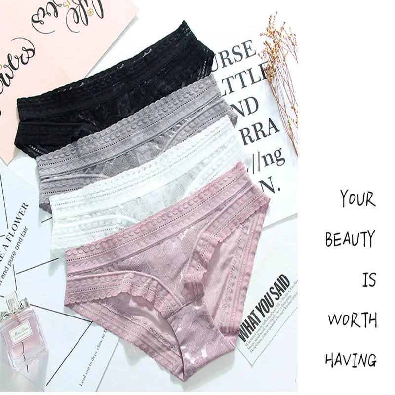 

RUIN JS01 4pcs/lot Women's sexy lace panties crotch of cotton breifs girls underwear women's panties intimates briefs