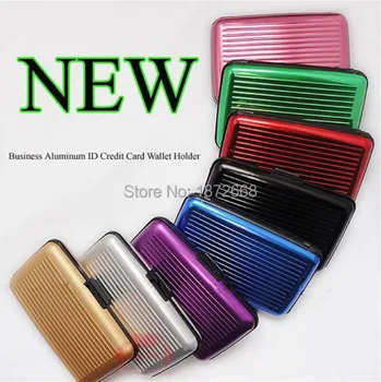 

10colors Aluminum Metal Waterproof Box Case Business ID Credit Card Holder Wallet Hot Selling ,40pcs Free DHL/Fedex