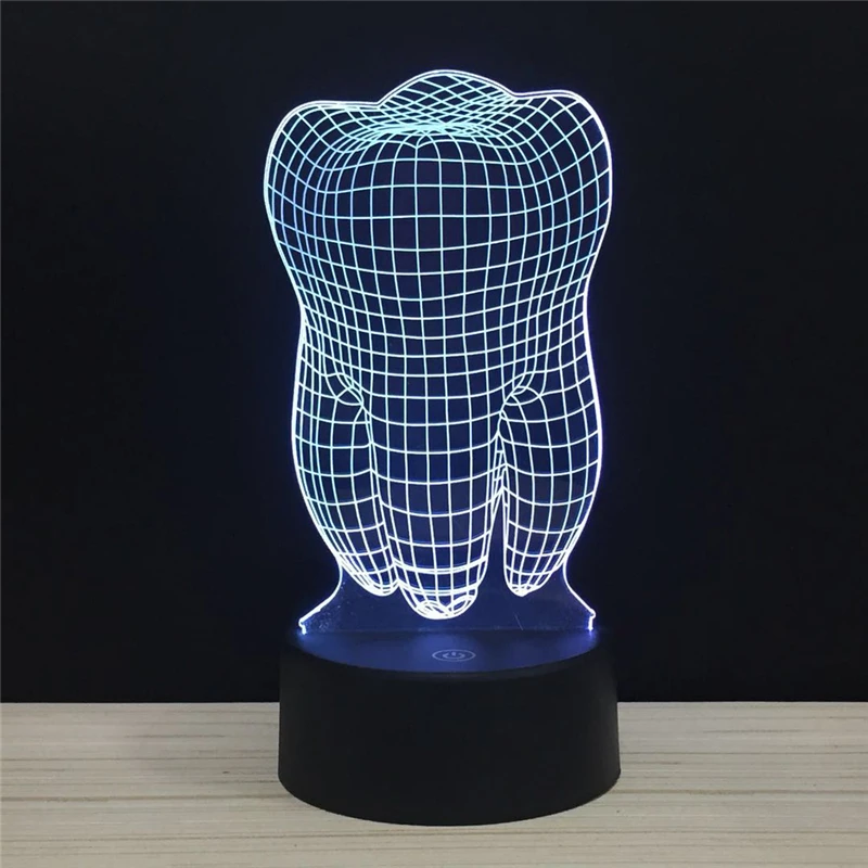 

LED 3D Tooth Stomatological Hospital Memorial NightLight Night Lamp Light With Touch And Remote Lamps Lights Kids Decoration GiC