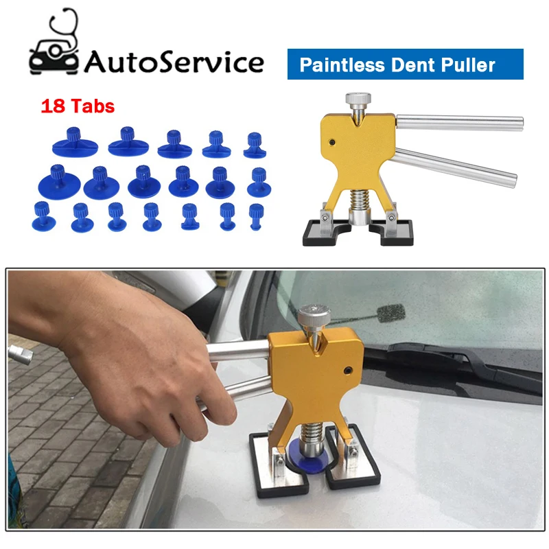

Universal Car Motorcycle Dent Repair Puller Kit 18 Tabs Hail Removal Tool Car Body Paintless Dent Lifter Repair Tool for Car