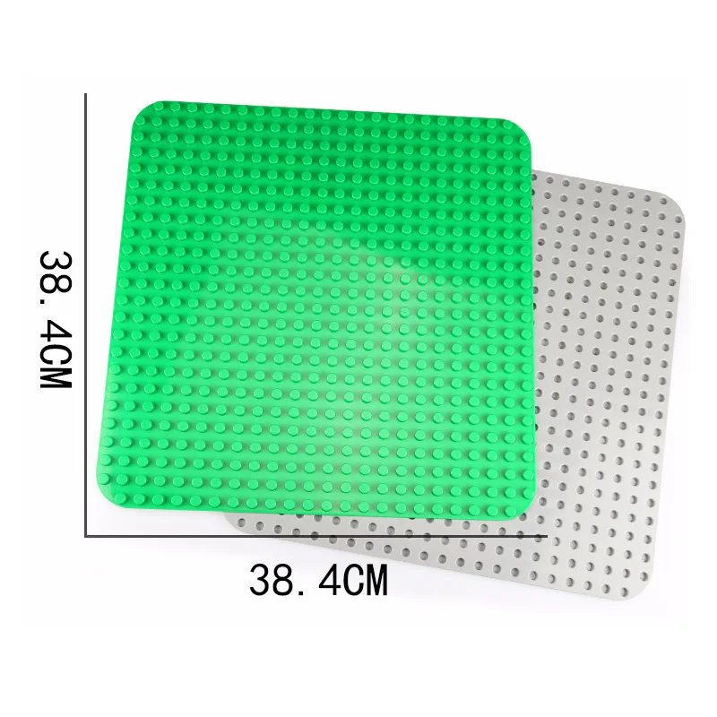 Дешево Большой размер 38,4*38,4 см опорная плита большая Базовая пластина 24*24 точки большой кирпич твердая пластина развивающие игрушки Duploe игрушки дл...