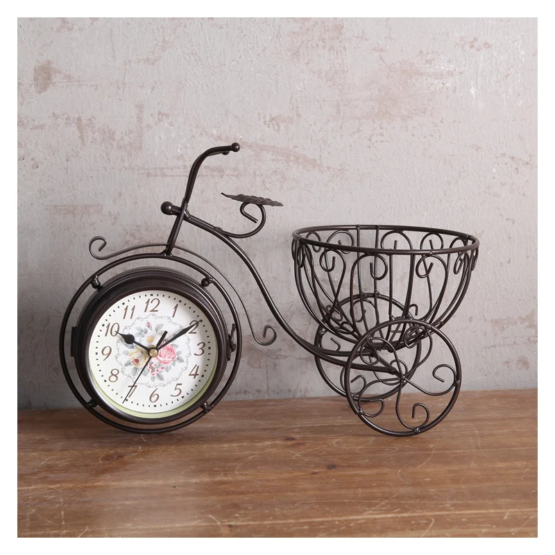 

Creative Retro Metal Bicycle Model Clock Desktop Retro Bike Double-sided Clock Design Metal Craft Clock Home Decor Accessories
