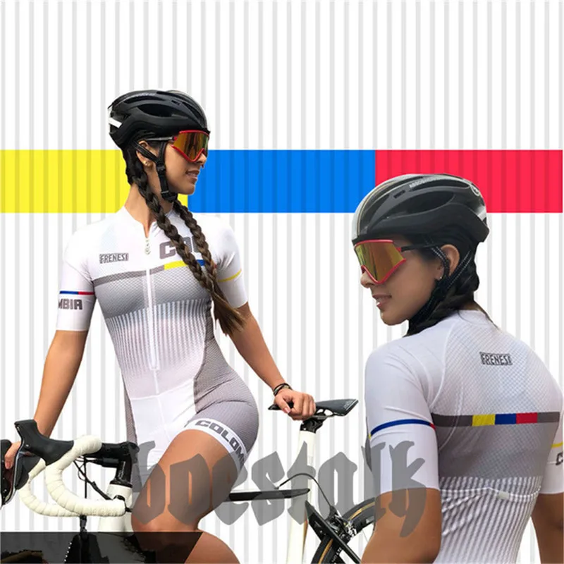 Brazil 2019 pro team triathlon body suit women bike skinsuit  frenesi long sleeve swimsuit short sleeve roupa ciclismo feminina