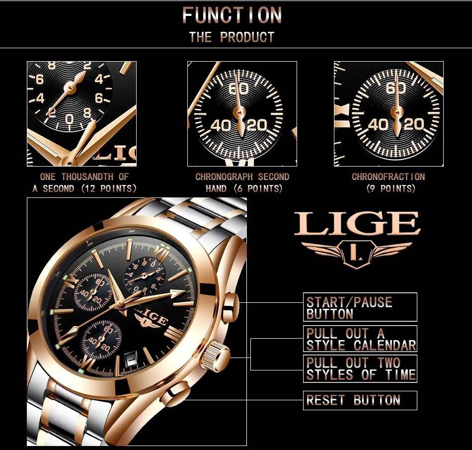 Relogio Masculion мужские Топ люксовый бренд LIGE военные спортивные часы мужские кварцевые часы мужские полностью стальные повседневные деловые наручные часы