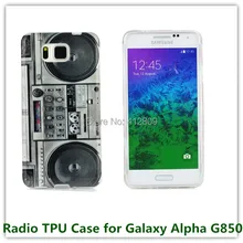 Nuevo casete de Radio Vintage impreso trasero suave TPU bolsa funda para Samsung Galaxy Alpha G850 bolsas de teléfono móvil gratis