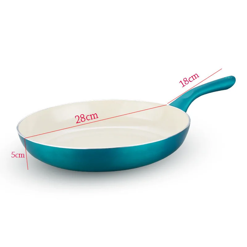 PFDIYF 28CM Colorful Non stick Frying Pan With Ceramic Coating Home Pancake Fried Steak Pot Use for Gas & Induction Cooker|non-stick frying