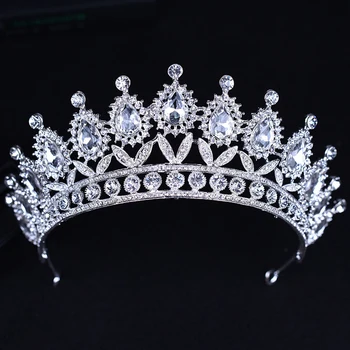 

Crystal Queen Tiara Crown Rhinestones Pageant Quinceanera Crown Prom Princess Headpiece Bridal Wedding Headband Hair Accessories