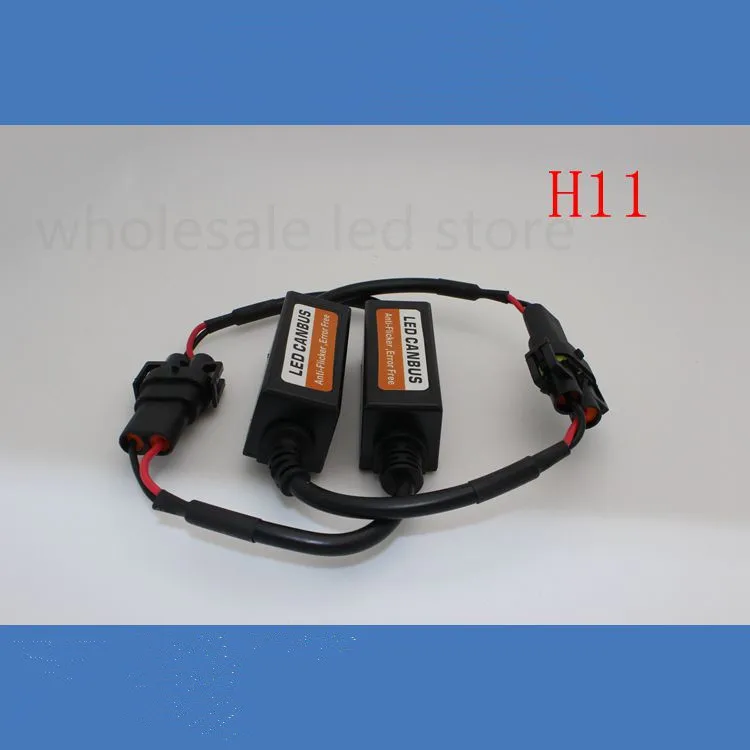 2X12 V светодиодные фары компенсатор H8/11 авто светодиодный ошибок кодер интернет-телевидение регистр черный цвет декодер автомобилей светодиодных фар для авто аксессуары для фар