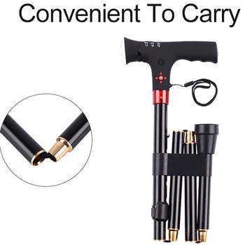 

Adjustable Height Aluminum Folding Cane with Comfortable Hand Grip