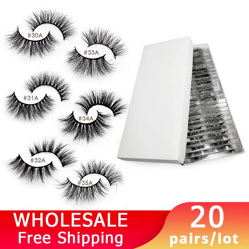 

SHIDISHANGPIN 20 pairs Mink Lashes Wholesale False Eyelashes Full Mink Eyelashes Wholesale Lashes Extensions Makeup maquiagem