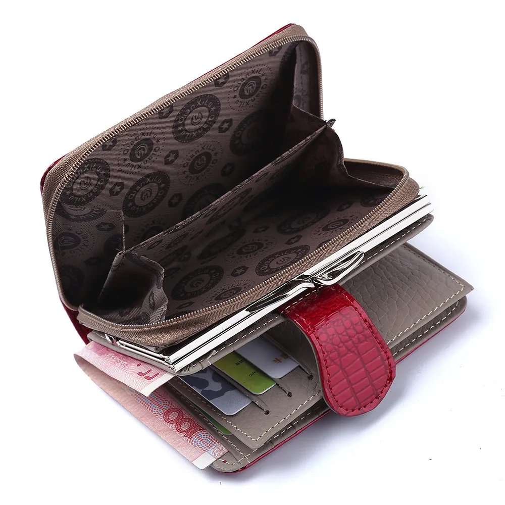 OCARDIAN womens wallet Genuine Leather short wallet card holder Handbag Zipper Bag Card Bag Tote Lady Purse Wallets