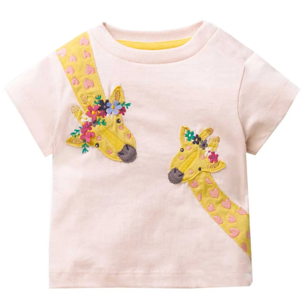 

Jumping Meters Unicorn T-shirt Baby Girl Clothes 2019 Summer Children T shirts for Girls Clothing Animal Pattern Kids Girls Tops