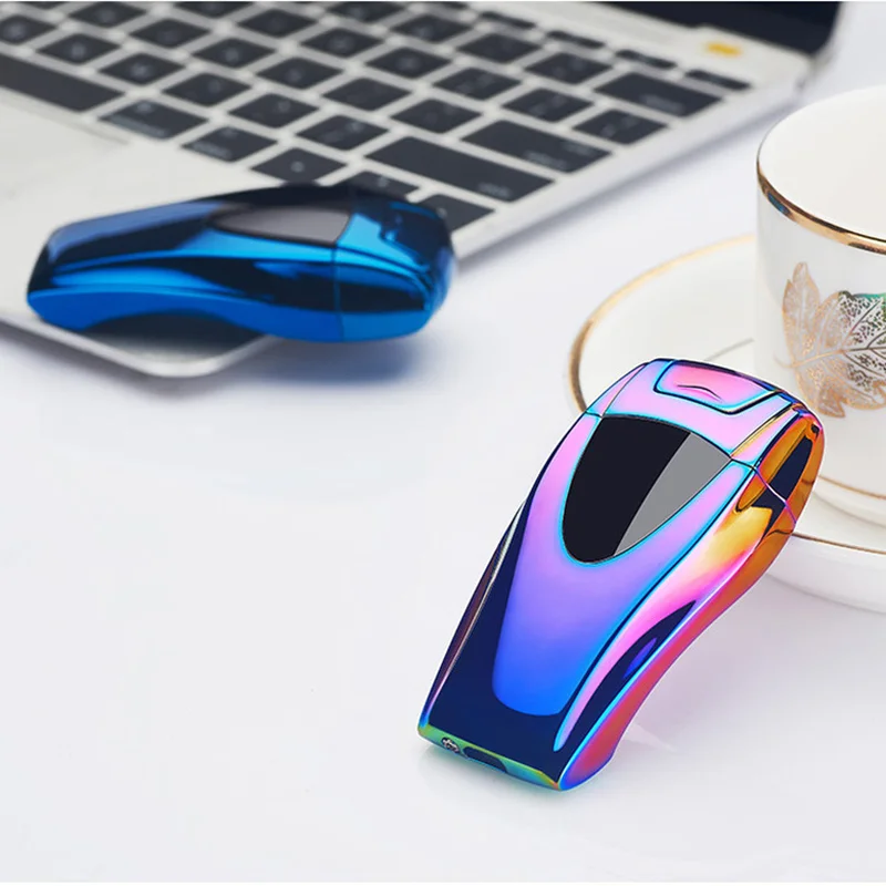 USB зажигалка с сенсорным датчиком ветрозащитная металлическая беспламенная