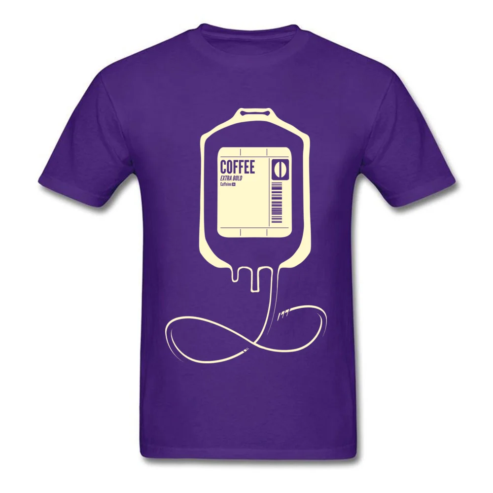 Coffee Transfusion Summer/Autumn 100% Cotton O-Neck Tops Shirt Short Sleeve Leisure T Shirt Discount Custom Top T-shirts Coffee Transfusion purple