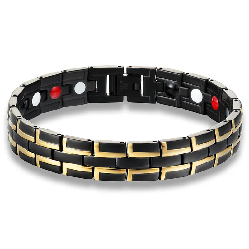 

Male Bracelet 2019 Popular Fashion Dropshipping Bracelets & Bangles Charm Germanium Magnetic Power Titanium Bracelet