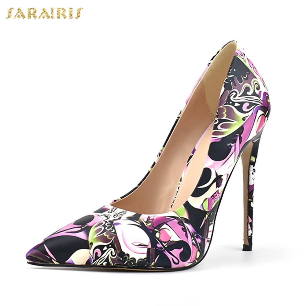 

SARAIRIS New Arrivals Luxury Pointed Toe Big Size 34-42 Women Shoes Woman Thin High Heels Sexy Party Print Lady Pumps