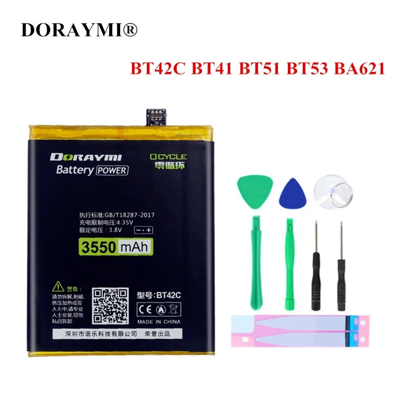 

DORAYMI BT42C BT41 BT51 BT53 BA621 Battery for Meizu M2 Note MX4 Pro MX5 PRO 6 Meilan Note 5 High Capactiy Batteries + Tools