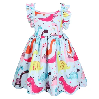 

dinosaur girl dress princess kids dresses for girls fall clothes vestido infantil toddler frocks vestiti cartoon jurk disfraces