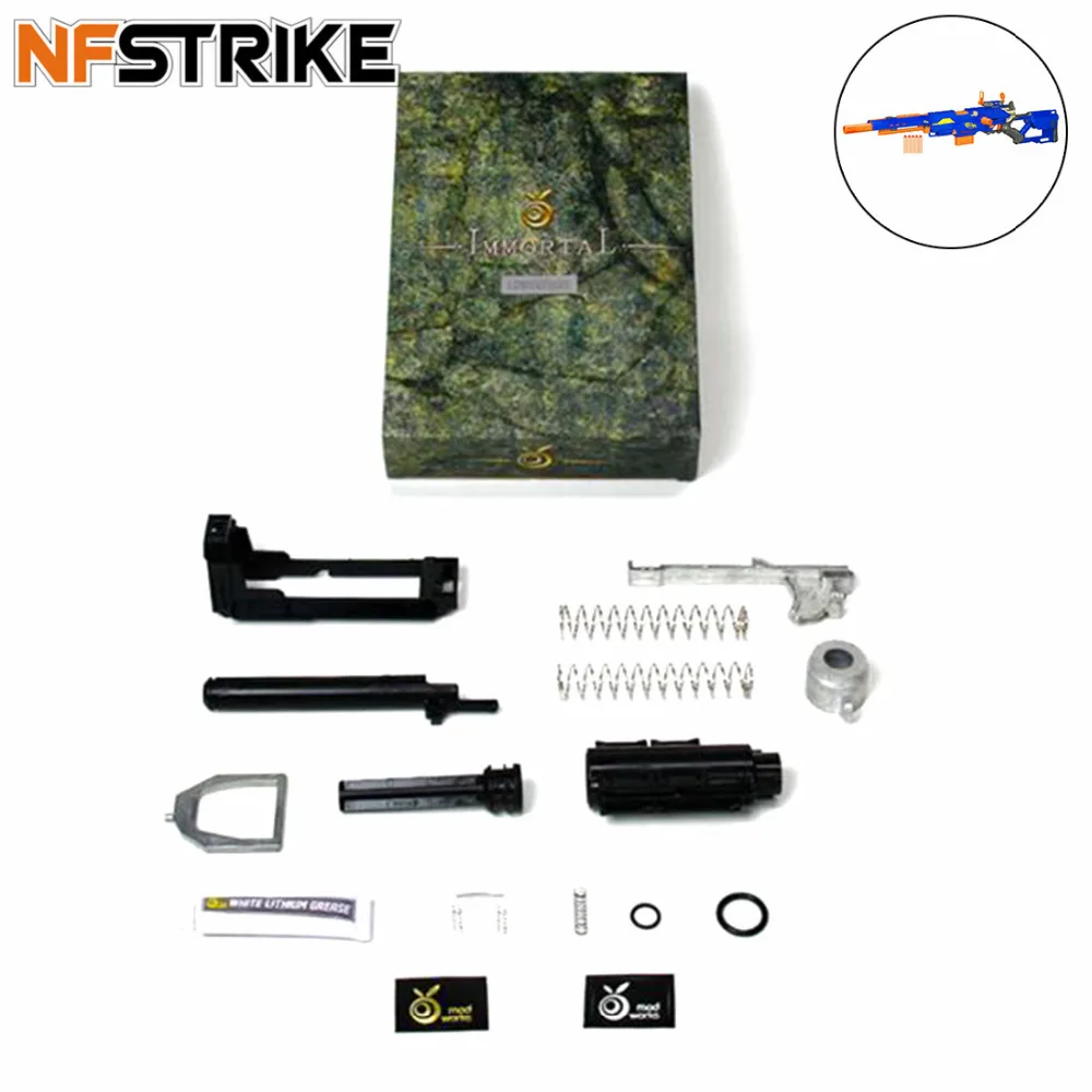

Orange Mod Work Direct Plunger Type Modified Kit (5+KG Spring and 7+KG Spring) for Nerf N-Strike Longstrike CS-6 Dart Blaster