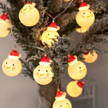 Рождественские Украшения Снеговик струнные светильники с питанием от аккумулятора теплая белая декоративная светящаяся гирлянда для X-mas Дерево домашний сад