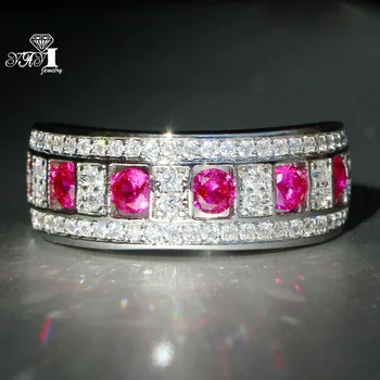 

YaYI Jewelry Princess Cut 8.2 CT Red Zircon Silver Color Engagement Rings wedding Heart Rings Girls Party ring Gifts 948