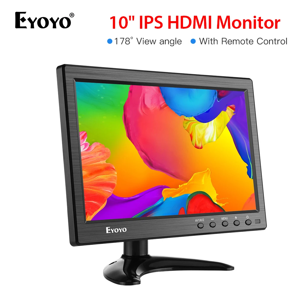 Eyoyo 10 дюймов 1366x768 HDMI Портативный usb монитор кухня ips ЖК-экран дисплей VGA вход пульт