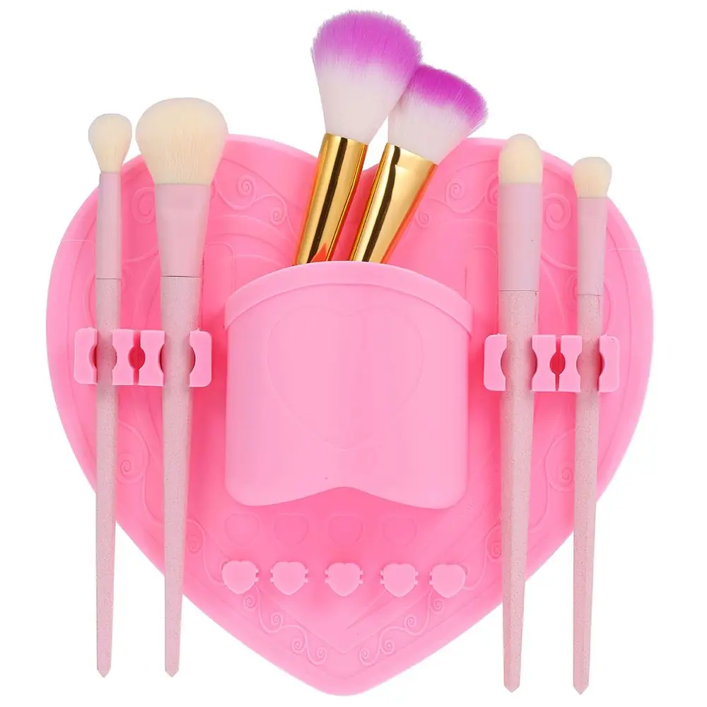 

Heart Silicone Makeup brush drying rack dry brush holder convenient and practical to dry brush Cosmetics Makeup Brush Set Tools