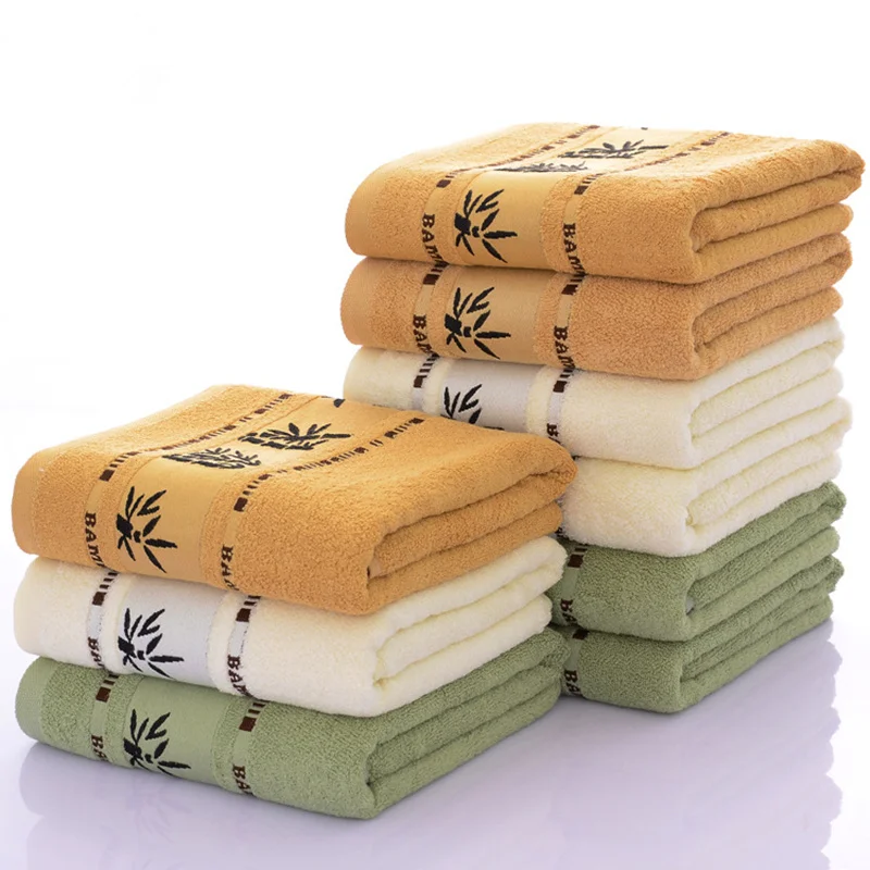 Buy Practical Bamboo Pattern Soft Bath Towel Absorbent