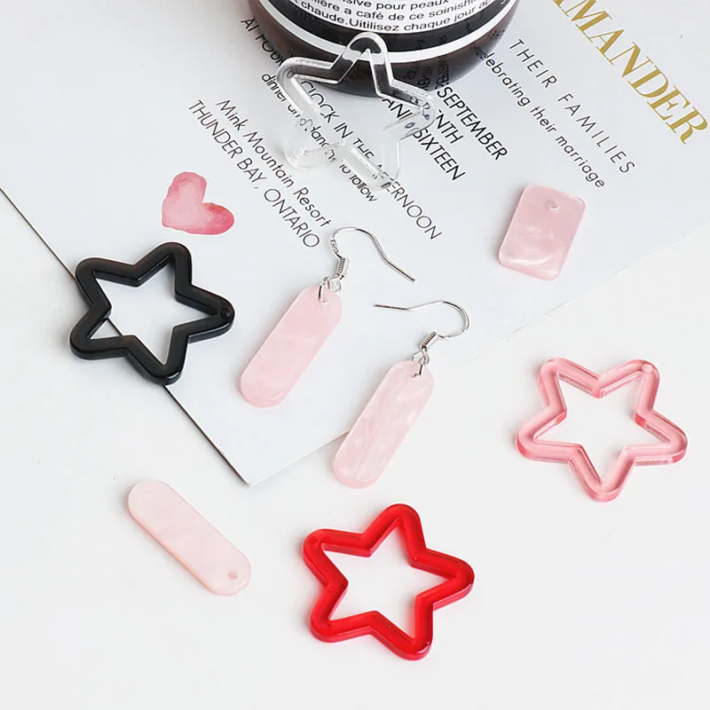 DIY Handmade Jewelry Accessories Acetate Resin Classic Star Five-Pointed Long Oval Rectangular Earrings Material Decoration | Украшения и