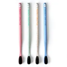 1 шт пшеничная черная бамбуковая зубная щетка портативная мягкая угольная зубная Щетка Очиститель языка для детей и взрослых гигиена полости рта